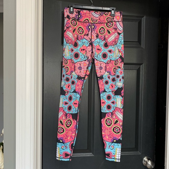 constantly varied gear Pants - Constantly varied gear pink skull leggings large